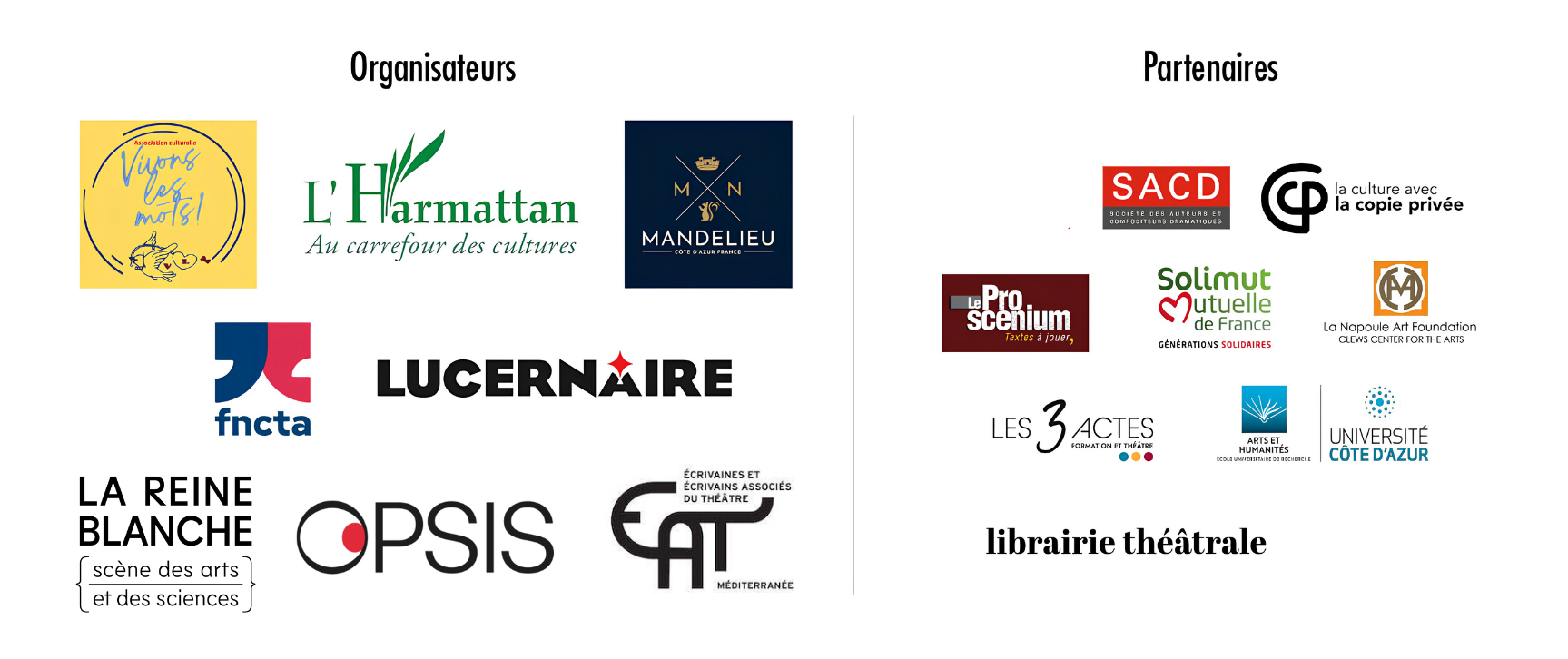 Logos organisateurs et partenaires